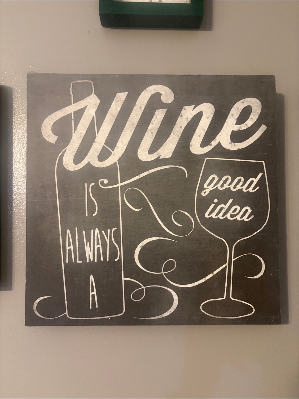 Wine Wall Art Sign - Black & White
